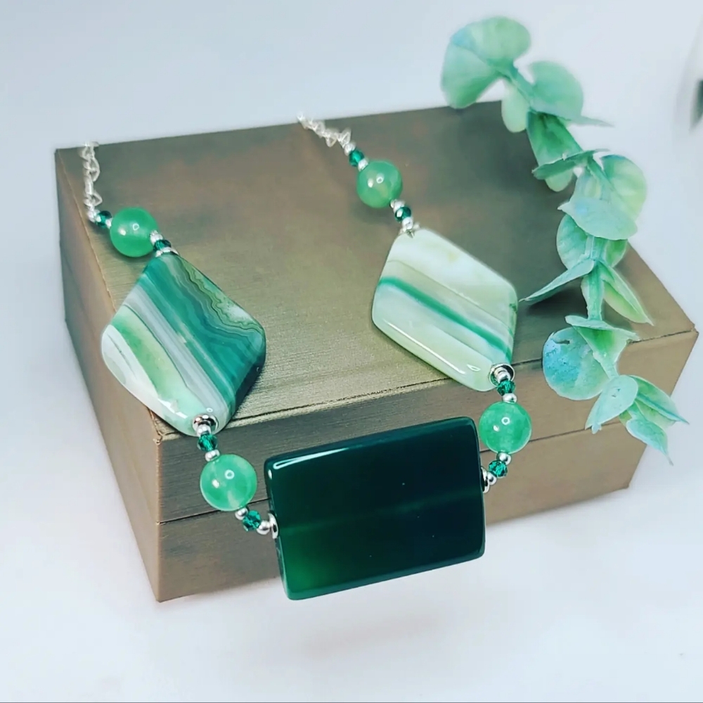 Green Lace Agate bracelet